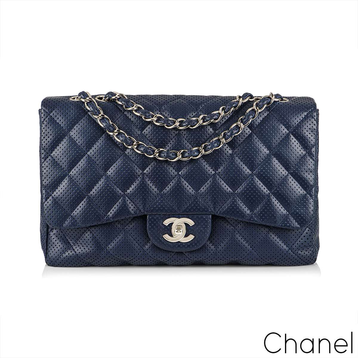 Chanel Timeless Classic 255 Large Jumbo Double Flap Bag in Black Caviar  with Gold Hardware  As New